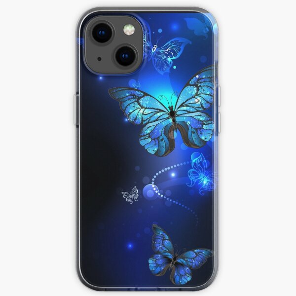 Morpho Butterfly in the Dark iPhone Soft Case