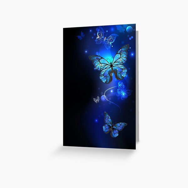 Morpho Butterfly in the Dark Greeting Card
