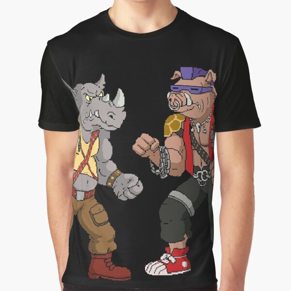  Mens Ninja Turtles Group Shirt - Beebop & Rocksteady Thug Life  - TMNT Throwback Classic T-Shirt : Clothing, Shoes & Jewelry
