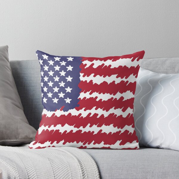 Aperçu de l'œuvre Abstract Scribble USA Flag Pattern créée et vendue par CroDesign.