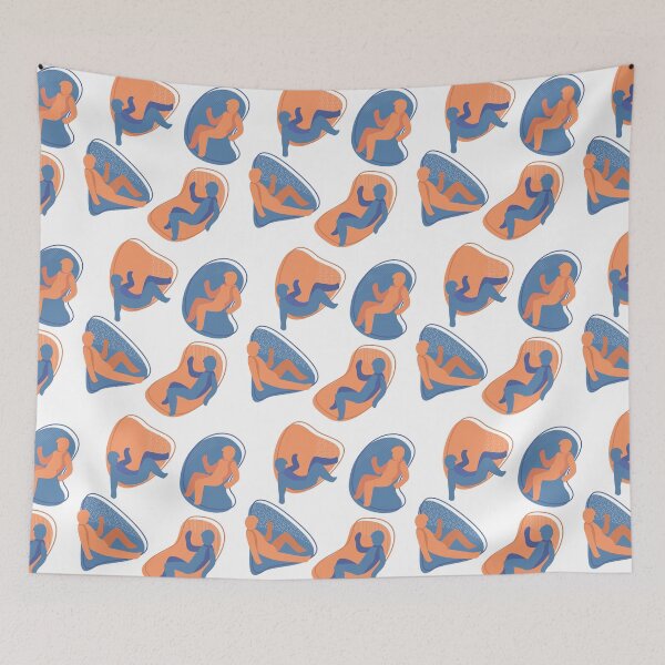 Artikelvorschau, Abstraktes kontrastierendes orange und blaues Muster entworfen und verkauft von EliGold.