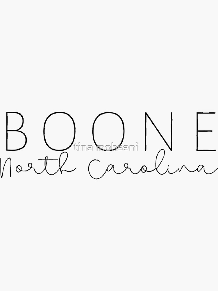 "BOONE NC 2" Sticker for Sale by mohsenit Redbubble