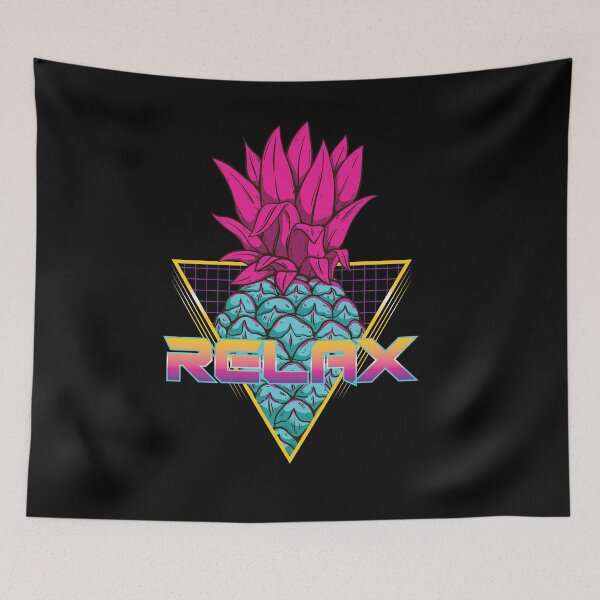 Item preview, RELAX Aesthetic Pineapple Vaporwave Streetwear designed and sold by ROBO MEGA.