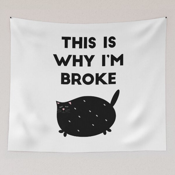 Item preview, THIS IS WHY I'M BROKE: FAT CHUBBY CAT KETTEN designed and sold by Edgy DESIGNS.