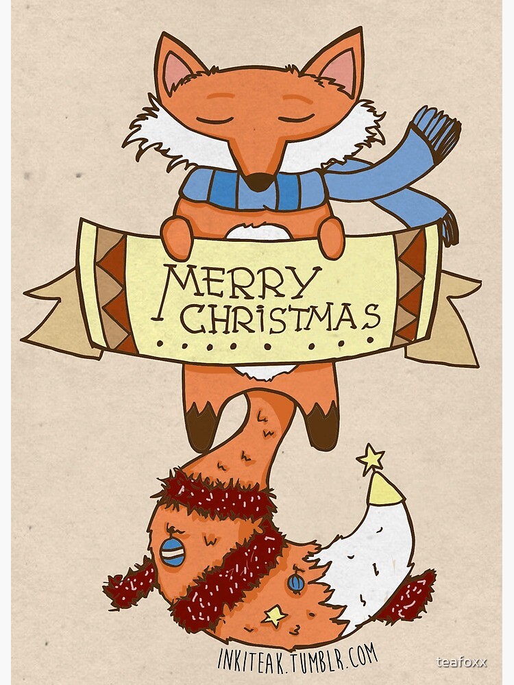 Christmas Party Fox Gift Tag Set