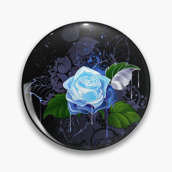Item preview, Blue rose on black background designed and sold by Blackmoon9.