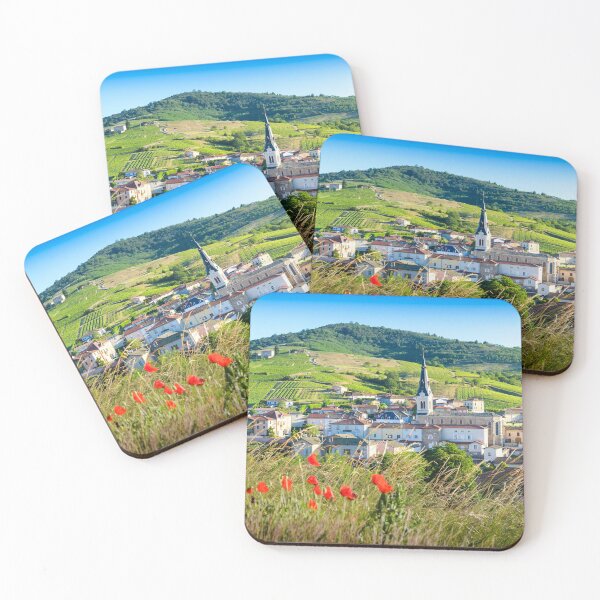 Item preview, Le Perreon village of Beaujolais and poppy flowers designed and sold by Gaël FONTAINE.
