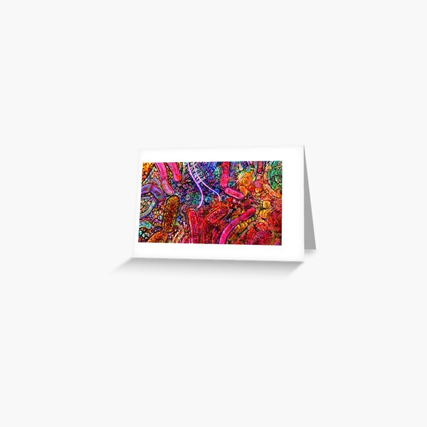 Gut Microbiome Electric Probiotic Watercolour Greeting Card