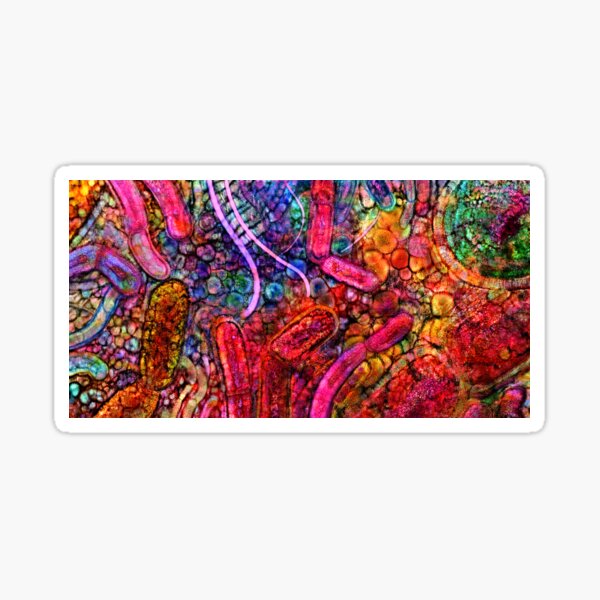 Gut Microbiome Electric Probiotic Watercolour Sticker