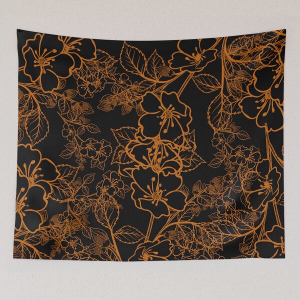 Item preview, Orange Floral designed and sold by Poetic Patterns Studio.