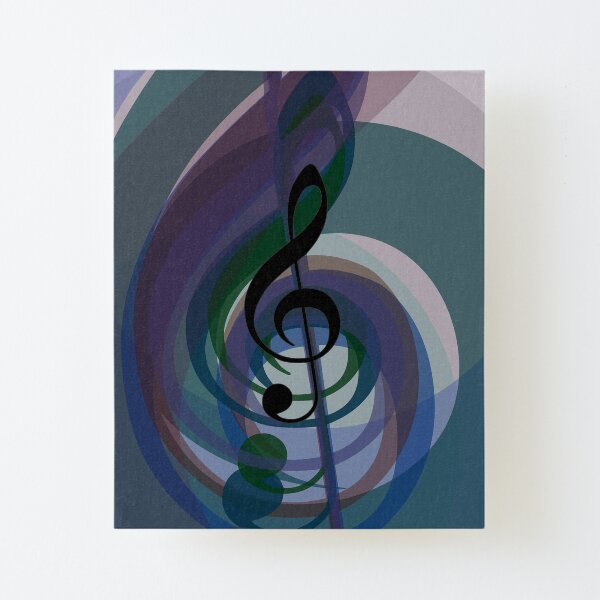 Abstract Music Treble Clef Canvas Mounted Print