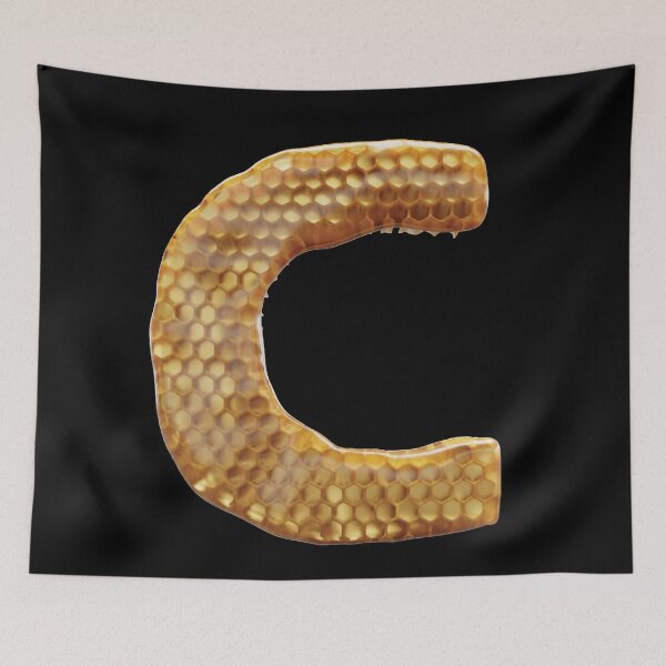 Item preview, C Letter 3d Honey Alphabet Font designed and sold by HelloFromAja.