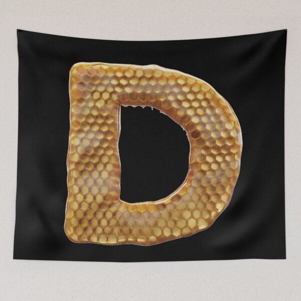 Item preview, D Letter 3d Honey Alphabet Font designed and sold by HelloFromAja.