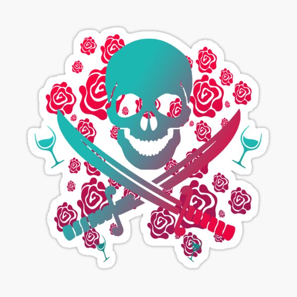 pirata Pirate camiseta rosa Calavera Skull