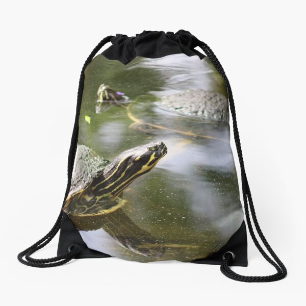 Turtle Reflections Drawstring Bag