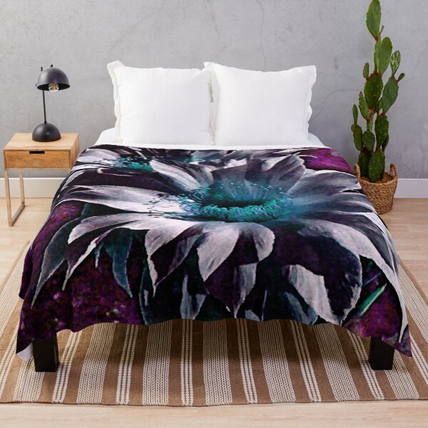 Item preview, Cactus flowers Purple Teal shades by Iritof designed and sold by iritof.