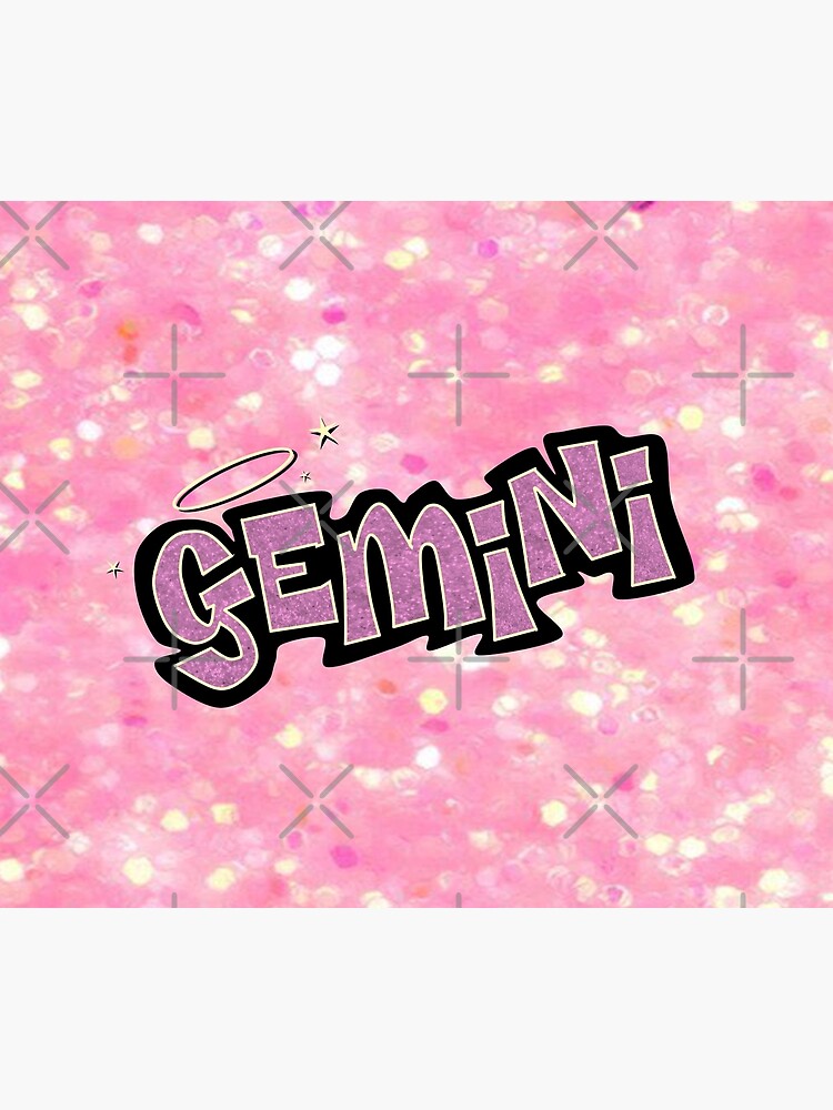 "gemini bratz style iconic pink glitter font logo cute y2k aesthetic