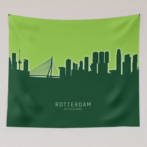 Item preview, Rotterdam The Netherlands Skyline designed and sold by ArtPrints.