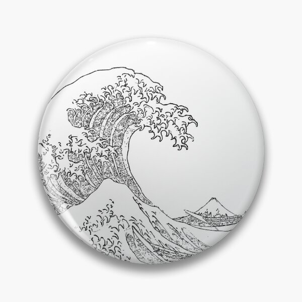 Item preview, The Great Wave Off Kanagawa Black ink designed and sold by onicon.