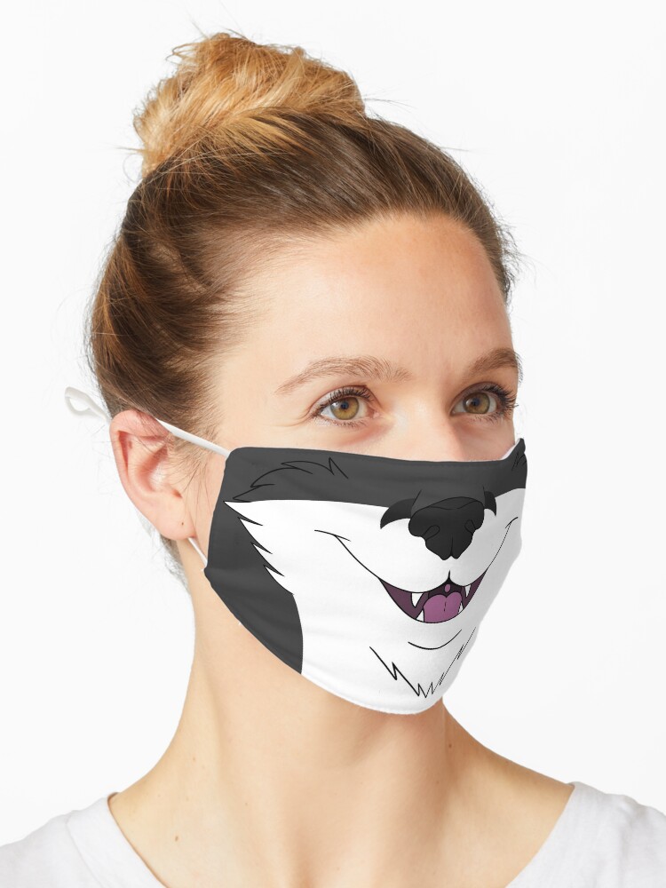 Black Fox Face Mask By Konekokurohyuu Redbubble