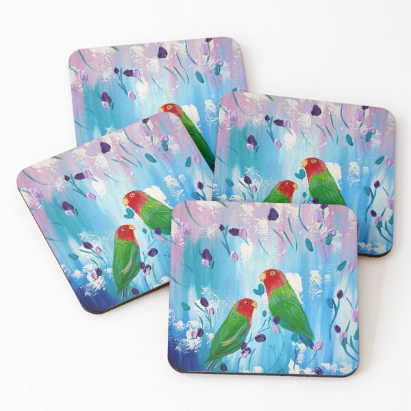 Item preview, 2 lovebirds with pastel colours designed and sold by CatherineJacobs.