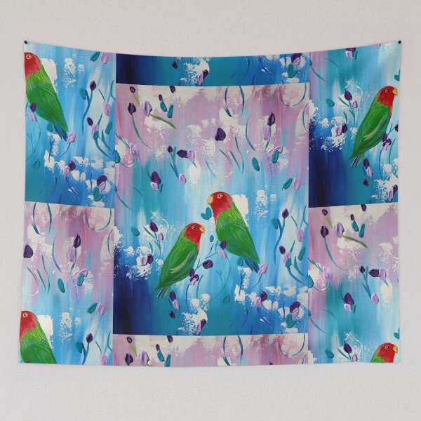Item preview, 2 lovebirds with pastel colours designed and sold by CatherineJacobs.