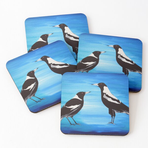 Item preview, magpies and blue sky designed and sold by cathyjacobs.