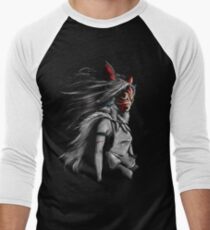 Camiseta ¾ estilo béisbol Mononoke Wolf Anime Tra Pintura digital
