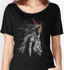 Mononoke Wolf Anime Tra Digital Painting Women's Relaxed Fit T-Shirt