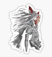 Mononoke Wolf Anime Tra Digital Painting Sticker