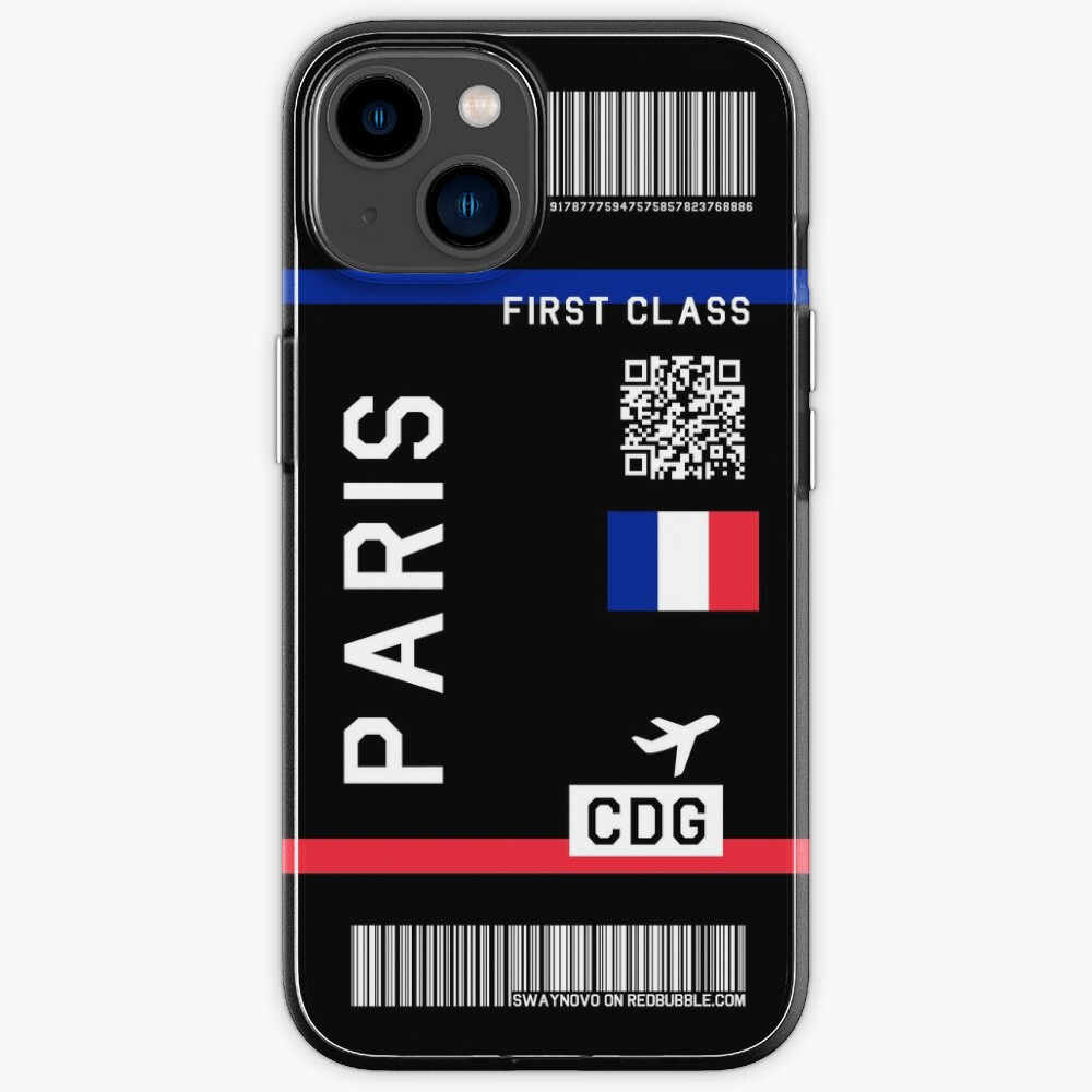 paris plane ticket phone case