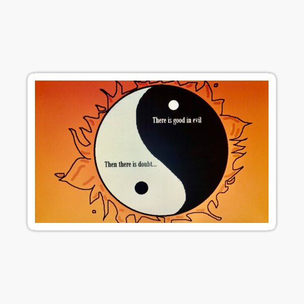 Yin Yang Duality of Good and Evil. Sticker