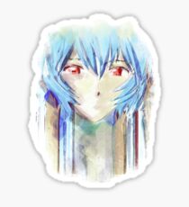 Ayanami Rei Evangelion Anime Tra Digital Painting Sticker