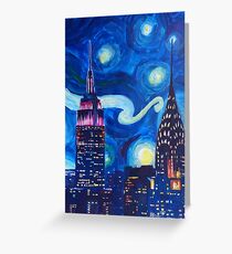 Starry Night in New York - Van Gogh inspired Greeting Card
