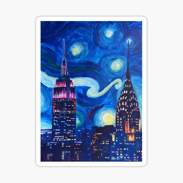 Item preview, Starry Night in New York - Van Gogh inspired designed and sold by artshop77.