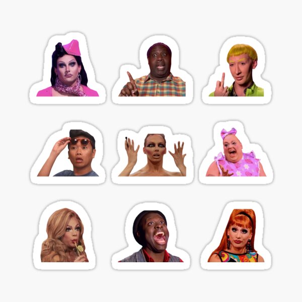 rupauls drag race funny drag queens sticker set Sticker