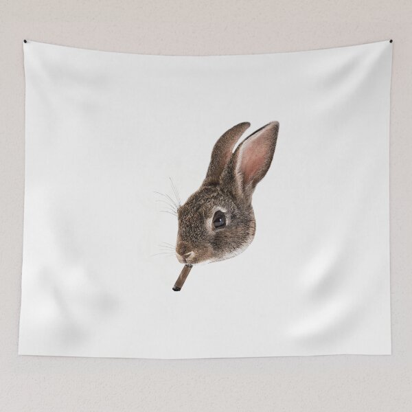Item preview, Grumpy Netherland Dwarf Rabbit With Cigar, Bad Bunny Print designed and sold by noirty.
