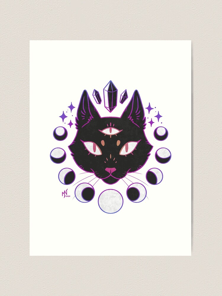 Art Print Ask the Moon Fox Kitsune or Feline Cat Mask Luna 11x17 Cardstock  