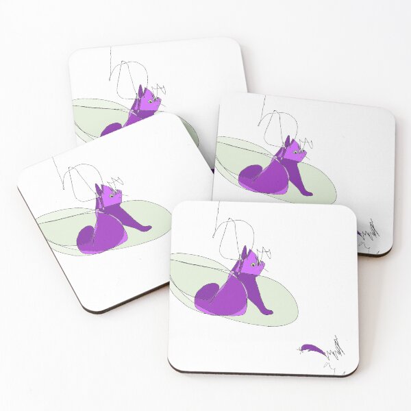 Item preview, purple cat with mouse designed and sold by Pentagonien.