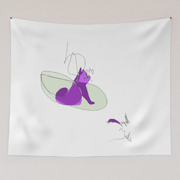 Item preview, purple cat with mouse designed and sold by Pentagonien.
