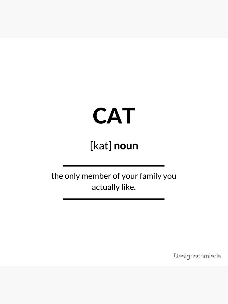 "Cat Definition Dictionary Collection" Canvas Print by Designschmiede