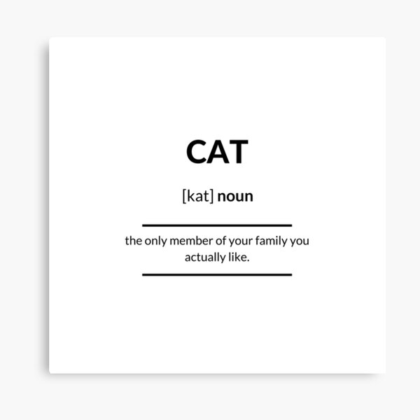 "Cat Definition Dictionary Collection" Canvas Print by Designschmiede Redbubble