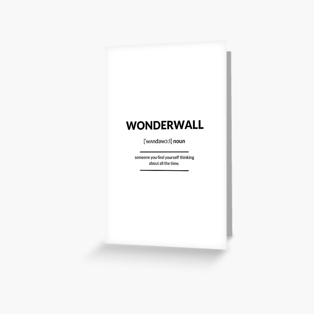 "Wonderwall Definition Dictionary Collection" Greeting Card for Sale