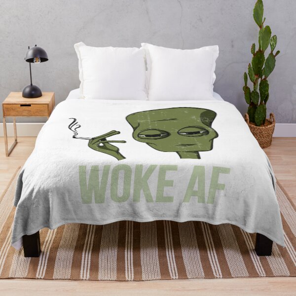 Item preview, Woke Af Smoking Alien Funny Chilled Aware Tee designed and sold by noirty.