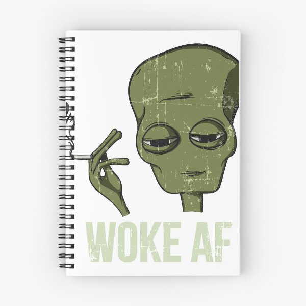 Item preview, Woke Af Smoking Alien Funny Chilled Aware Tee designed and sold by noirty.