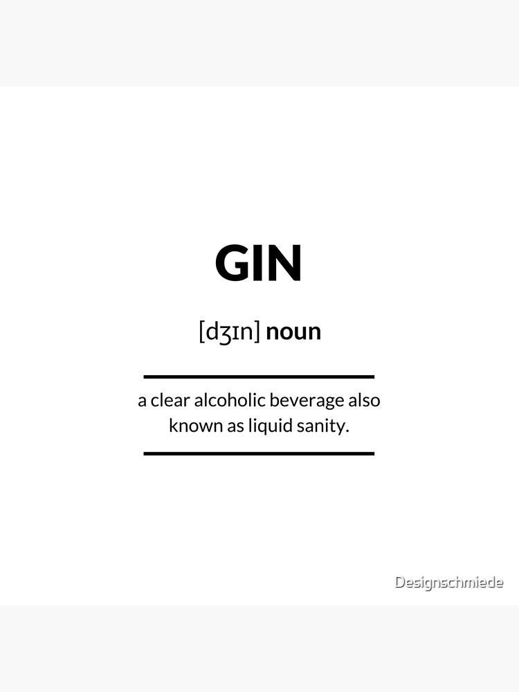 "Gin Definition Dictionary Collection" Poster by Designschmiede Redbubble