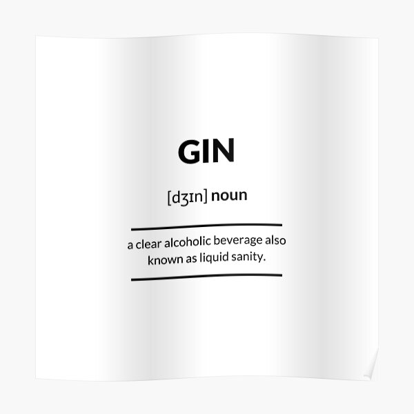 "Gin Definition Dictionary Collection" Poster by Designschmiede