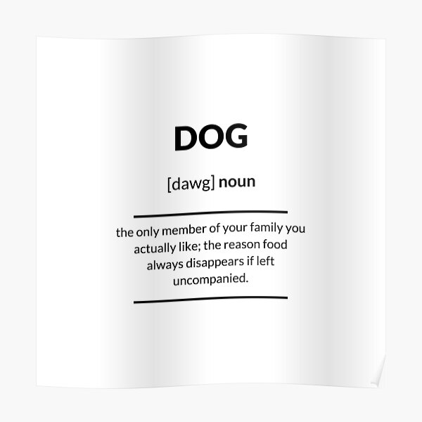 "Dog Definition Dictionary Collection" Poster by Designschmiede