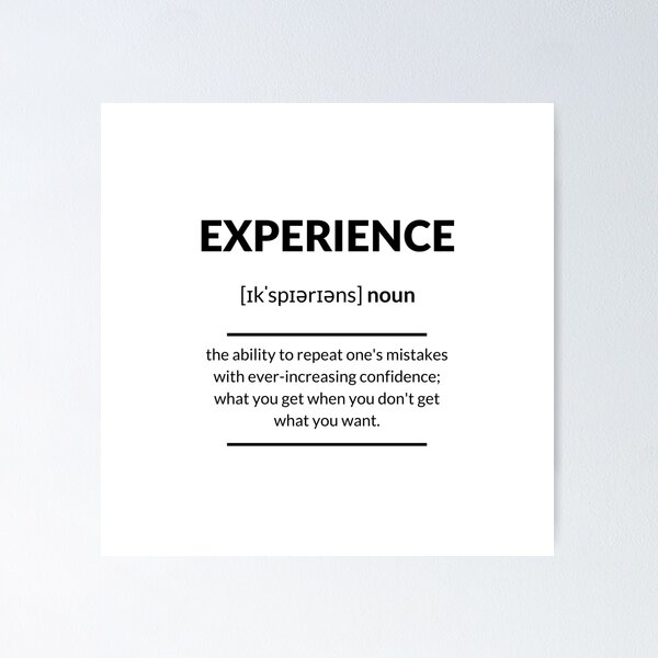 Artikel-Vorschau von Experience (Erfahrung) Definition | Dictionary Collection, designt und verkauft von Designschmiede.