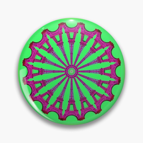 Item preview, Eiffel Wheel - magenta on green designed and sold by KissStudios.